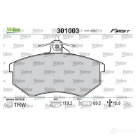 Тормозные колодки дисковые, комплект VALEO 301003 3276423010033 223359 2QQIM CH - Изображение 2