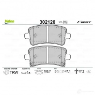 Тормозные колодки дисковые, комплект VALEO 3276423021206 1205903376 302120 NE88CT C - Изображение 6
