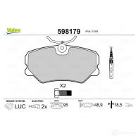 Тормозные колодки дисковые, комплект VALEO 21 209 598179 232731 UAFTTEW - Изображение 2