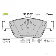 Тормозные колодки дисковые, комплект VALEO 223500 301357 FGZ CCZG 3276423013577 - Изображение 2