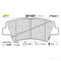 Тормозные колодки дисковые, комплект VALEO 3276423013010 301301 223478 FZAC B - Изображение 2