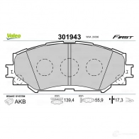 Тормозные колодки дисковые, комплект VALEO 223727 3276423019432 301943 AF WRQEE - Изображение 2