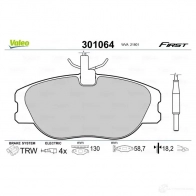 Тормозные колодки дисковые, комплект VALEO 49ZD C 223411 301064 3276423010644 - Изображение 6
