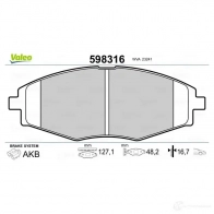 Тормозные колодки дисковые, комплект VALEO 2 3241 V9BW6V6 232815 598316 - Изображение 2