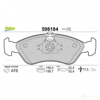 Тормозные колодки дисковые, комплект VALEO RCN1G 598184 232736 21 201 - Изображение 2