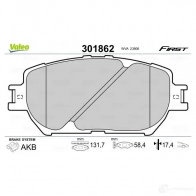 Тормозные колодки дисковые, комплект VALEO 301862 3276423018626 223694 657XK7 V - Изображение 2