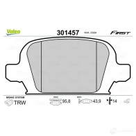Тормозные колодки дисковые, комплект VALEO T7S6 A1 223531 3276423014574 301457 - Изображение 2