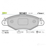 Тормозные колодки дисковые, комплект VALEO 223533 3276423014611 301461 ZWN1 V - Изображение 2