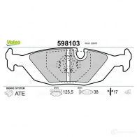 Тормозные колодки дисковые, комплект VALEO 598103 KQWUB1 206 75 232657 - Изображение 2