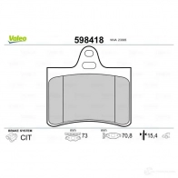 Тормозные колодки дисковые, комплект VALEO 233 05 598418 KVF221 232891 - Изображение 2