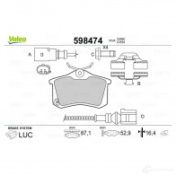 Тормозные колодки дисковые, комплект VALEO 209 60 MQFLPI 598474 232947 - Изображение 6