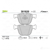 Тормозные колодки дисковые, комплект VALEO 301820 N QJC2G 3276423018206 223676 - Изображение 6