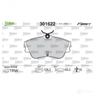 Тормозные колодки дисковые, комплект VALEO 3276423016226 223593 0B WSEK 301622 - Изображение 2