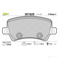 Тормозные колодки дисковые, комплект VALEO 223719 G JQLEZ 301928 3276423019289 - Изображение 5
