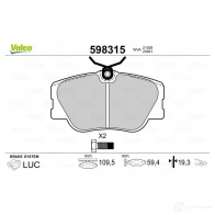 Тормозные колодки дисковые, комплект VALEO 232814 598315 2 1028 J9OQ5AM - Изображение 2