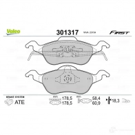 Тормозные колодки дисковые, комплект VALEO 3276423013171 CUXOCC J 223485 301317 - Изображение 6