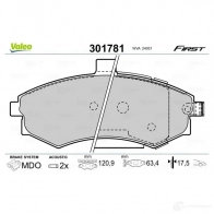 Тормозные колодки дисковые, комплект VALEO 223663 3276423017810 WA I0Z 301781 - Изображение 2