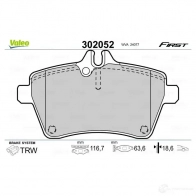 Тормозные колодки дисковые, комплект VALEO 302052 3276423020520 SSK X77 1205902502 - Изображение 2