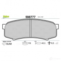 Тормозные колодки дисковые, комплект VALEO 233209 3276425987777 598777 NQ1 933W - Изображение 2