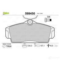 Тормозные колодки дисковые, комплект VALEO 232923 23 093 598450 5DOCH5 - Изображение 2