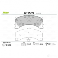 Тормозные колодки дисковые, комплект VALEO 601539 3276426015394 1206093438 HNFN K - Изображение 2