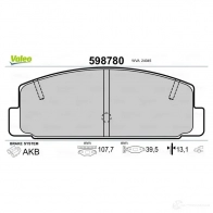 Тормозные колодки дисковые, комплект VALEO 1 4DOHX 233212 3276425987807 598780 - Изображение 2