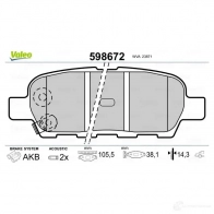 Тормозные колодки дисковые, комплект VALEO 3276425986725 233124 XT60 D 598672 - Изображение 2