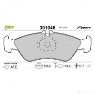 Тормозные колодки дисковые, комплект VALEO ALE Q1 301046 3276423010460 223397 - Изображение 2