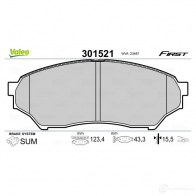 Тормозные колодки дисковые, комплект VALEO 3276423015212 301521 II3 CIP1 223562 - Изображение 2
