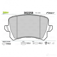 Тормозные колодки дисковые, комплект VALEO C HSN9 1437877557 302258 - Изображение 2
