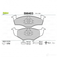 Тормозные колодки дисковые, комплект VALEO H2CE0 218 66 598403 232876 - Изображение 2