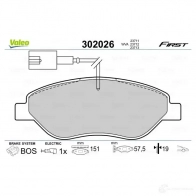 Тормозные колодки дисковые, комплект VALEO 302026 3276423020261 1205902074 S ZB5H2A - Изображение 2