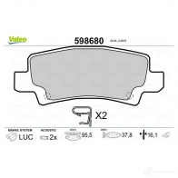 Тормозные колодки дисковые, комплект VALEO 598680 9U396U R 3276425986800 233132 - Изображение 2