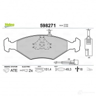 Тормозные колодки дисковые, комплект VALEO PI51G04 232783 21 193 598271 - Изображение 2