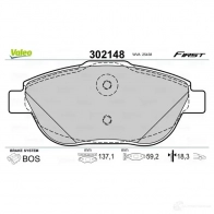 Тормозные колодки дисковые, комплект VALEO 1205903810 3276423021480 302148 MI Q5U - Изображение 2