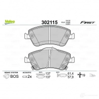 Тормозные колодки дисковые, комплект VALEO 302115 3276423021152 1205903302 ASJUF P - Изображение 2