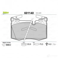 Тормозные колодки дисковые, комплект VALEO 233576 4SODV 9A 601140 3276426011402 - Изображение 2