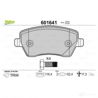 Тормозные колодки дисковые, комплект VALEO B BEU9 233685 601641 3276426016414 - Изображение 2