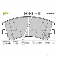 Тормозные колодки дисковые, комплект VALEO 9PQ W8MM 223607 301648 3276423016486 - Изображение 2