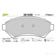 Тормозные колодки дисковые, комплект VALEO 301458 8I 9IU 223532 3276423014581 - Изображение 2