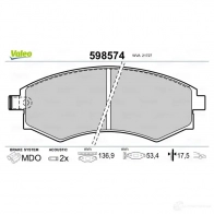 Тормозные колодки дисковые, комплект VALEO 3276425985742 233033 598574 W 2L8LC - Изображение 2