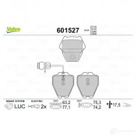 Тормозные колодки дисковые, комплект VALEO 3276426015271 Q CV7V 1206093330 601527 - Изображение 2