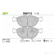 Тормозные колодки дисковые, комплект VALEO CP6AC X 3276425987128 233156 598712 - Изображение 2