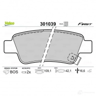 Тормозные колодки дисковые, комплект VALEO 223392 301039 5JB6XU N 3276423010392 - Изображение 2