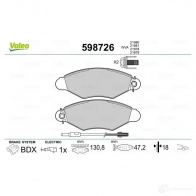 Тормозные колодки дисковые, комплект VALEO KZCN5 233164 219 80 598726 - Изображение 2