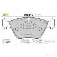 Тормозные колодки дисковые, комплект VALEO 598310 21 677 232811 2EOR2H - Изображение 2