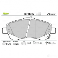 Тормозные колодки дисковые, комплект VALEO 223615 3276423016653 301665 DJK M2F - Изображение 2