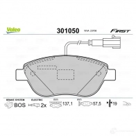Тормозные колодки дисковые, комплект VALEO 301050 F F3KN 3276423010507 1205892680 - Изображение 2