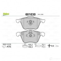 Тормозные колодки дисковые, комплект VALEO 3NI QRY 233522 601030 3276426010306 - Изображение 2