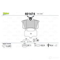 Тормозные колодки дисковые, комплект VALEO 3276426014748 233668 601474 NK 28U - Изображение 2